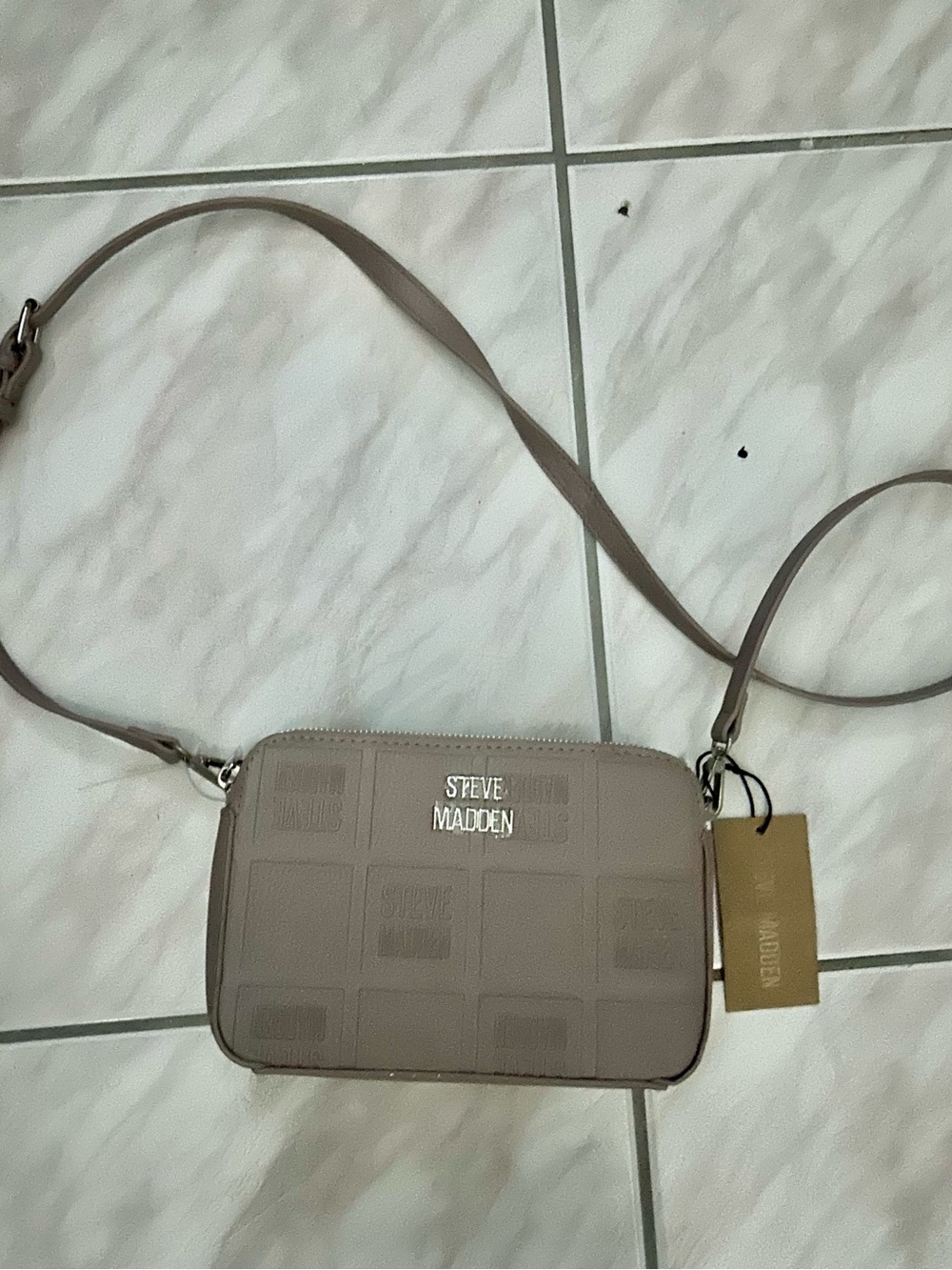 Steve Madden Taupe-Beige Crossbody Bag